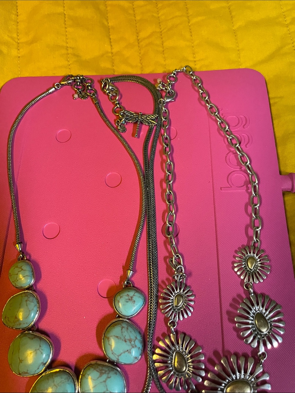 Lucky Brand Turquoise and Silver Flower Pendant Necklace Set - Picture 5 of 5
